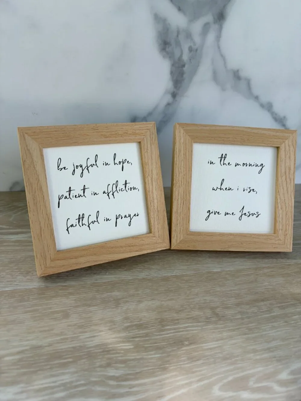 Hope Themed Framed Canvas Art 2 Pack 4x4 Natural Boho Tiered Tray Shelf Sitter